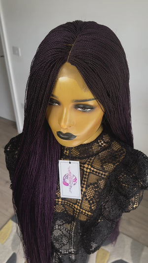 Unique Micro Needle Senegalese Twists Braided Wig - Dark Purple