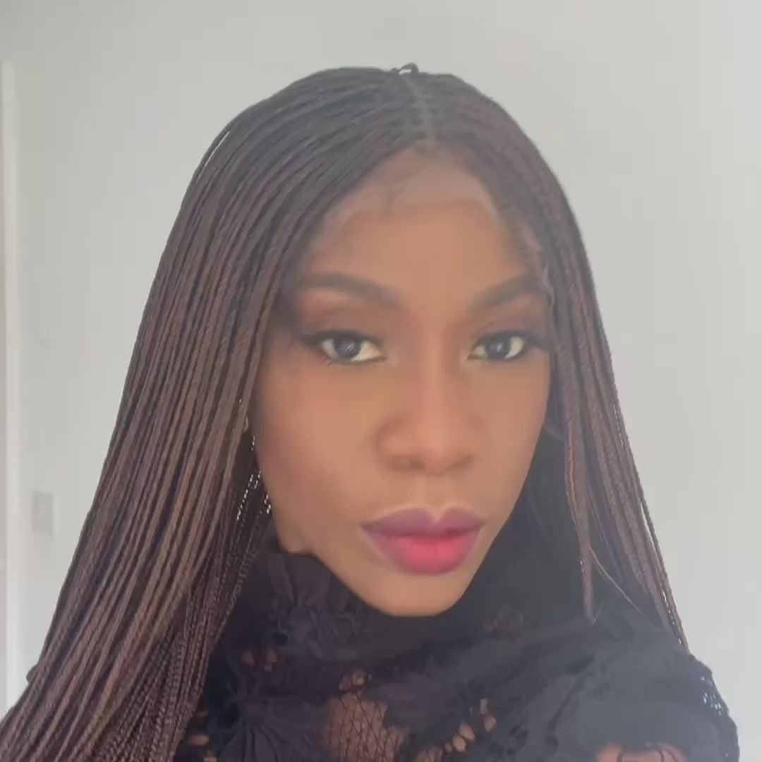 Micro Knotless Box Braids Wig - #1b/30 blend
