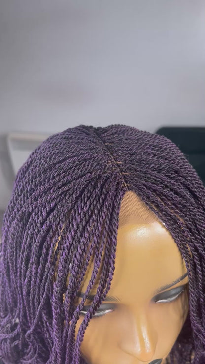 Dark Purple Kinky Twists with Curls