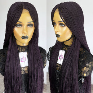 Unique Micro Needle Senegalese Twists Braided Wig - Dark Purple