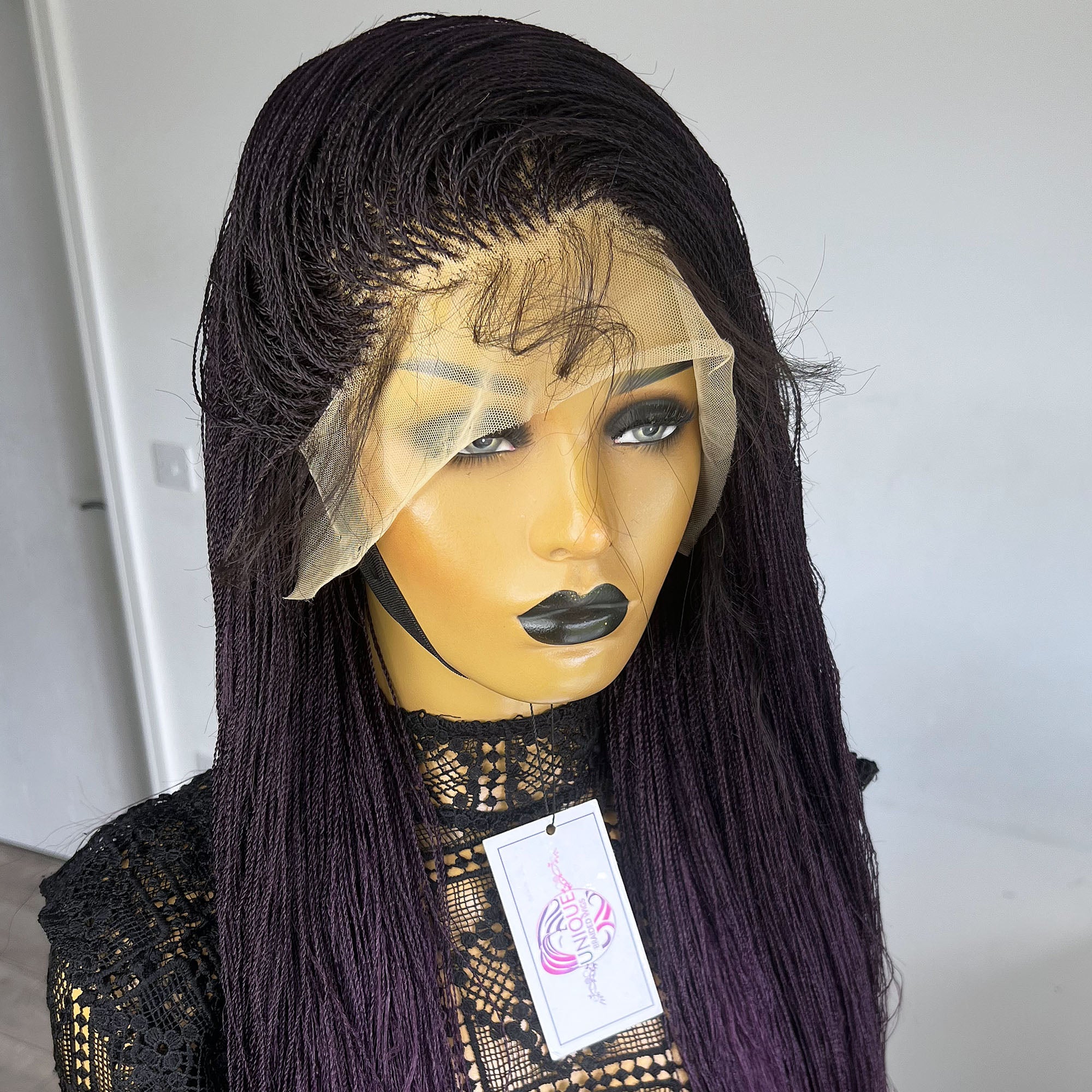 Lace Front Micro Senegalese Twists Braided Wig - Belle - UniqueBraidedWigs