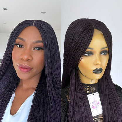 Unique Micro Needle Senegalese Twists Braided Wig - Dark Purple