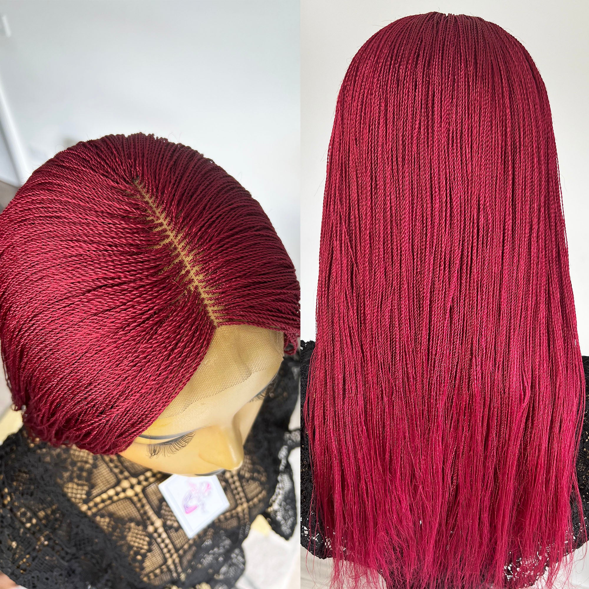 Micro Needle Senegalese Twists - Burgundy