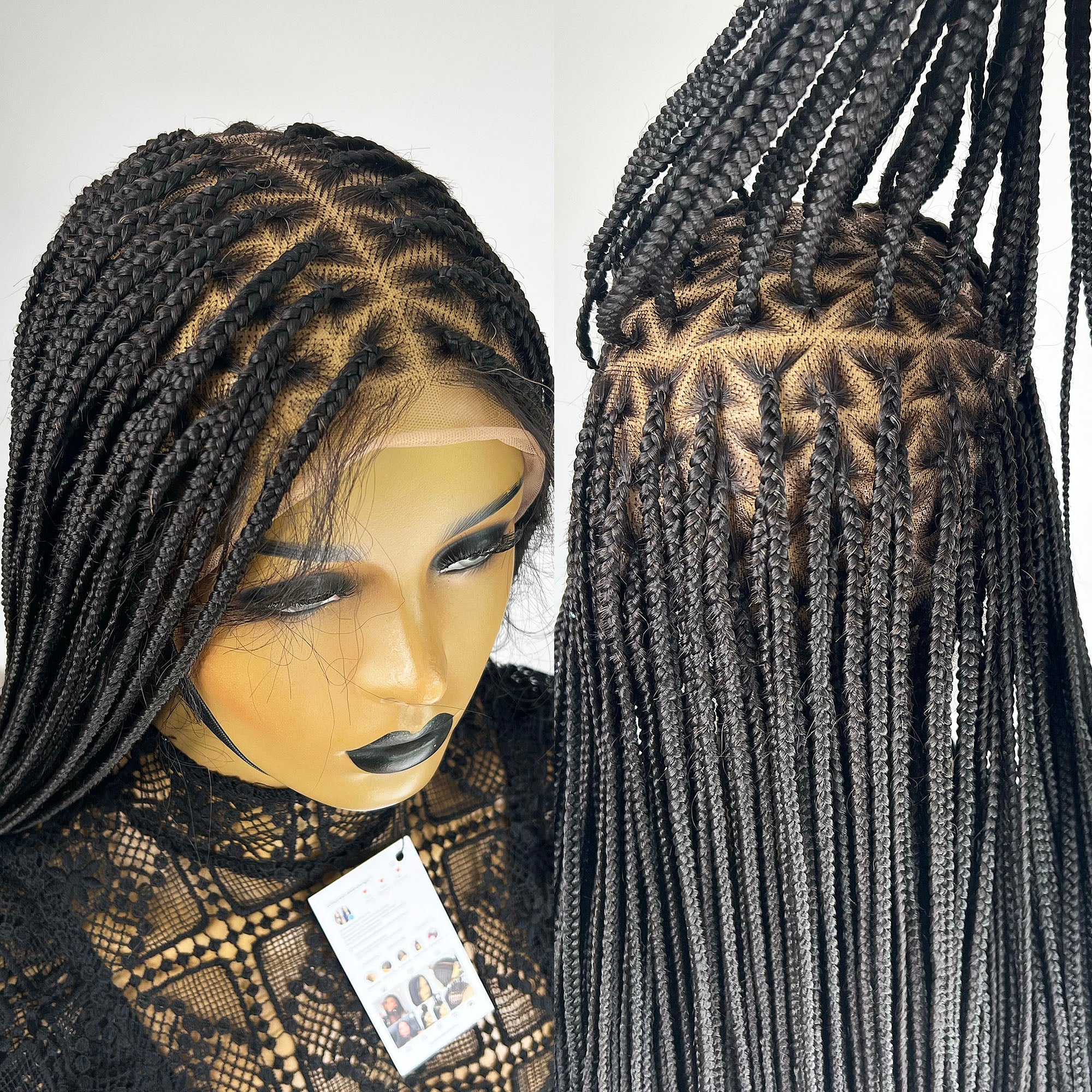 Triangle Box Braided Wig - #1b