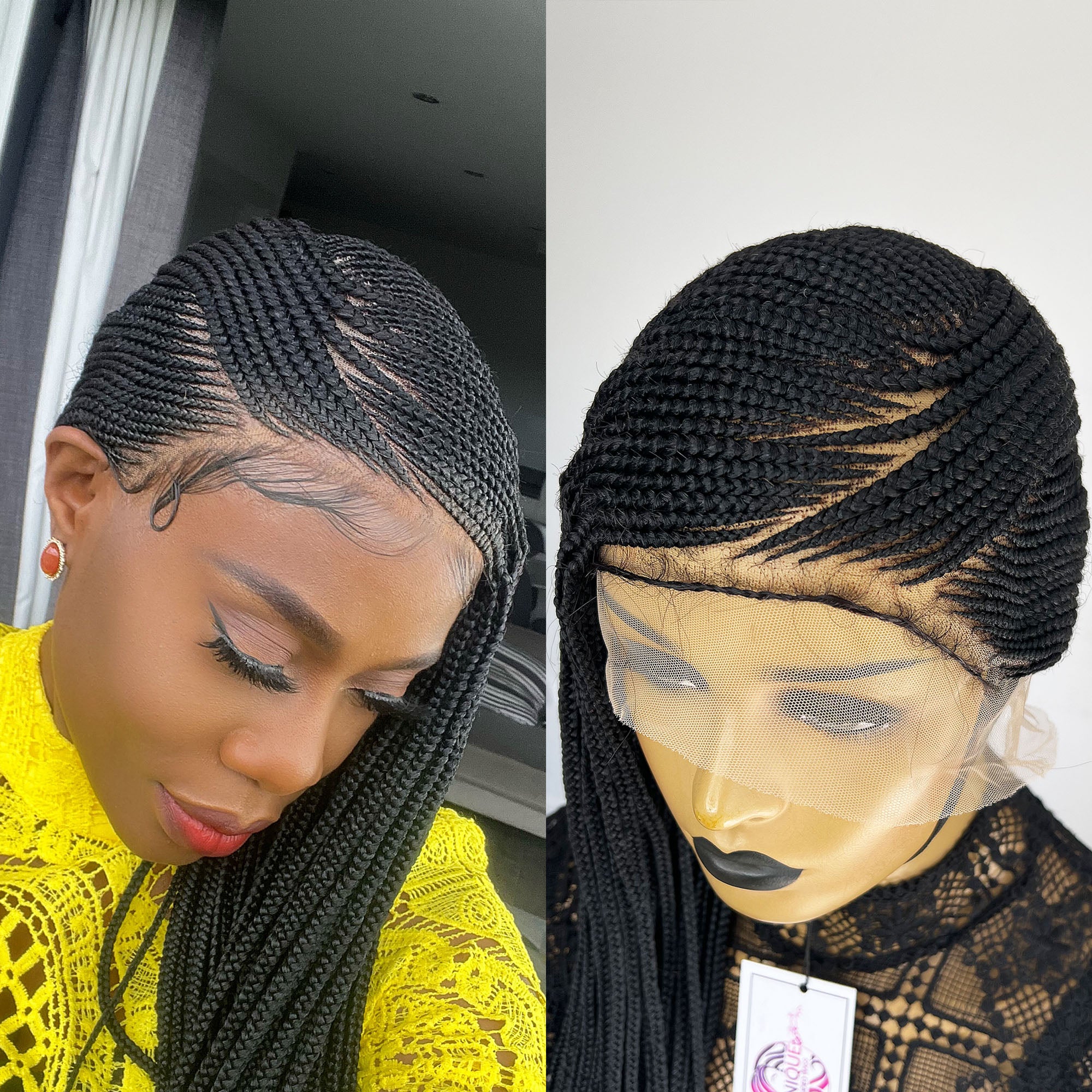 Lemonade Cornrow Braids Wig - Monica - UniqueBraidedWigs