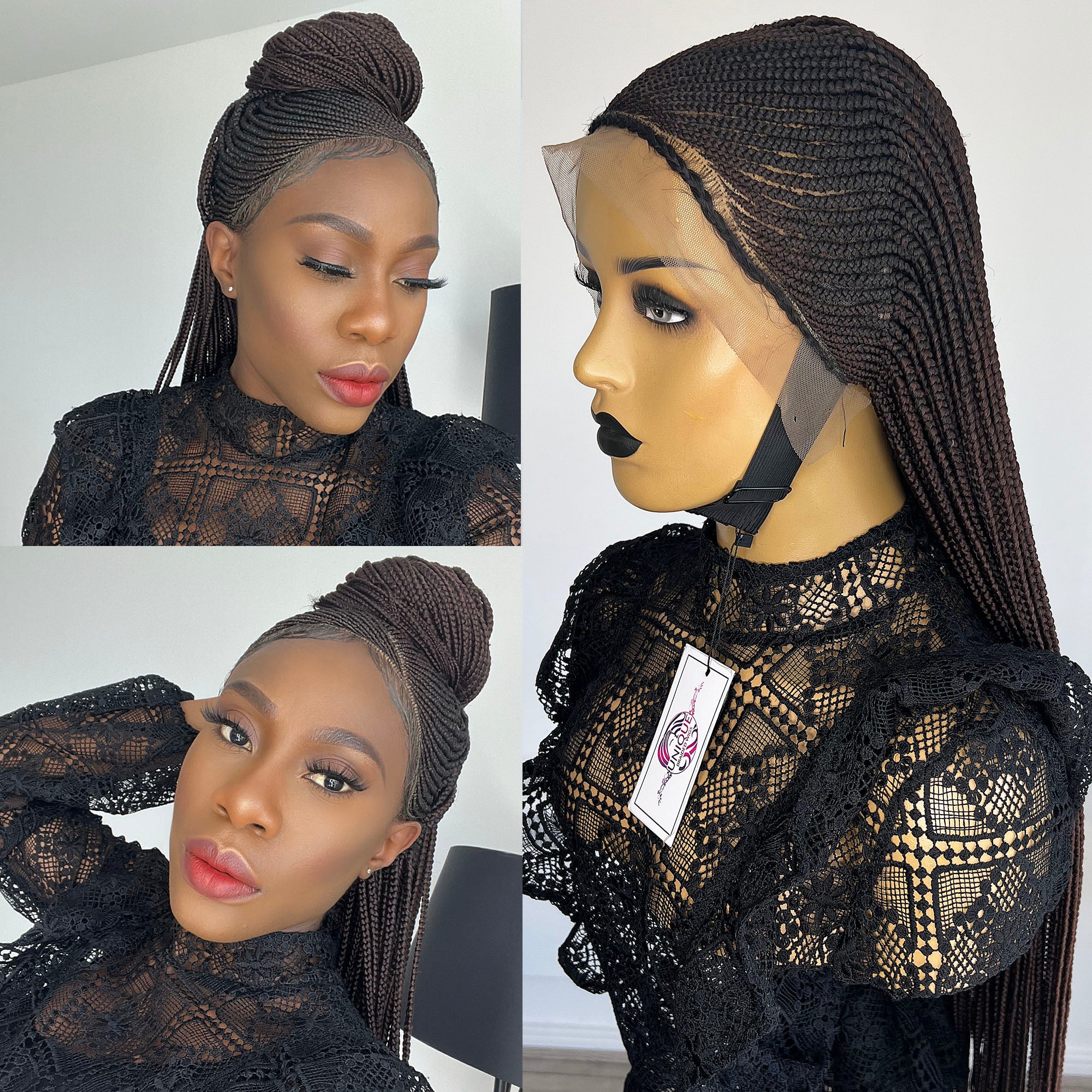 Lace Front Cornrow Braids Wig - Nedra - UniqueBraidedWigs