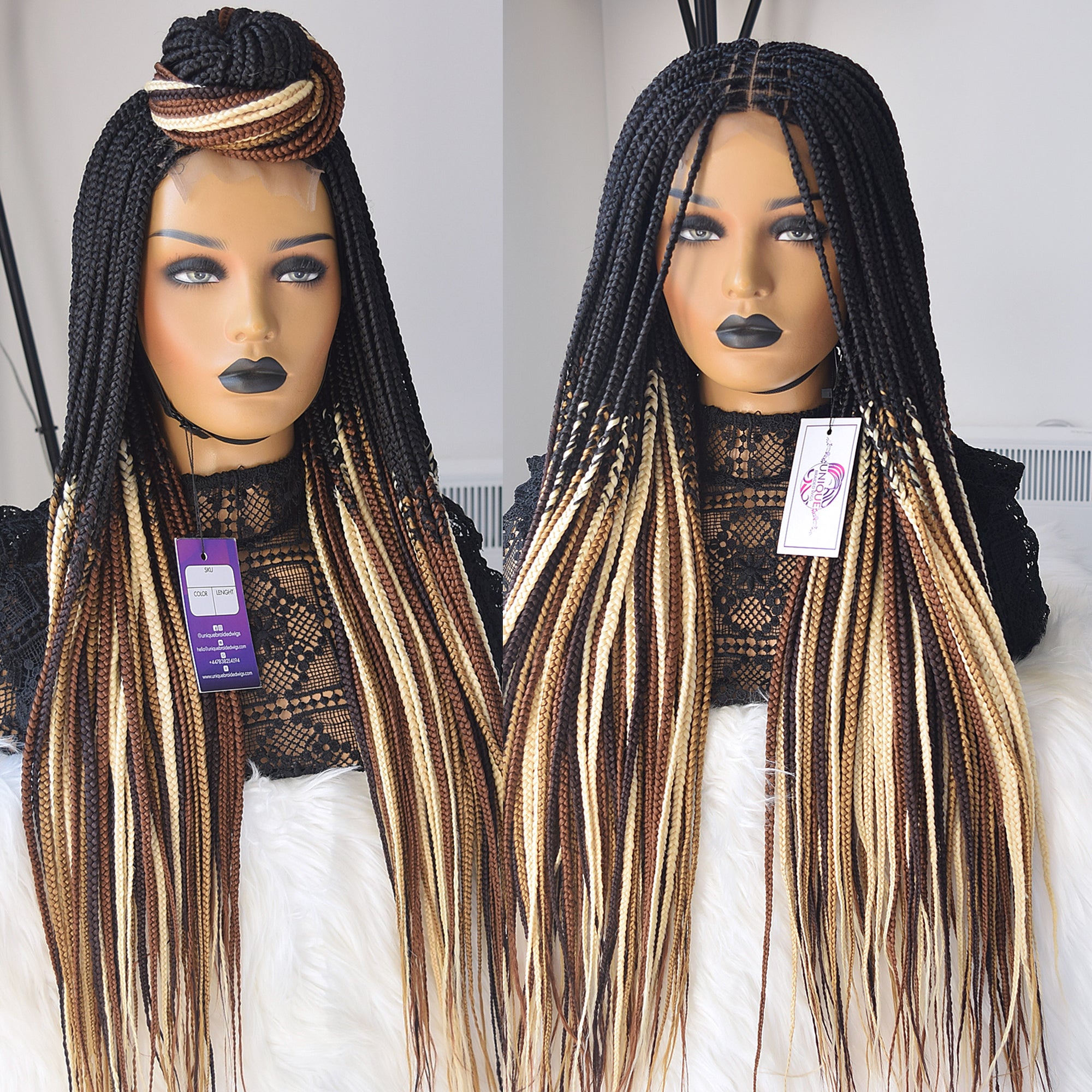 Knotless Box Braids Wig - Renne - UniqueBraidedWigs