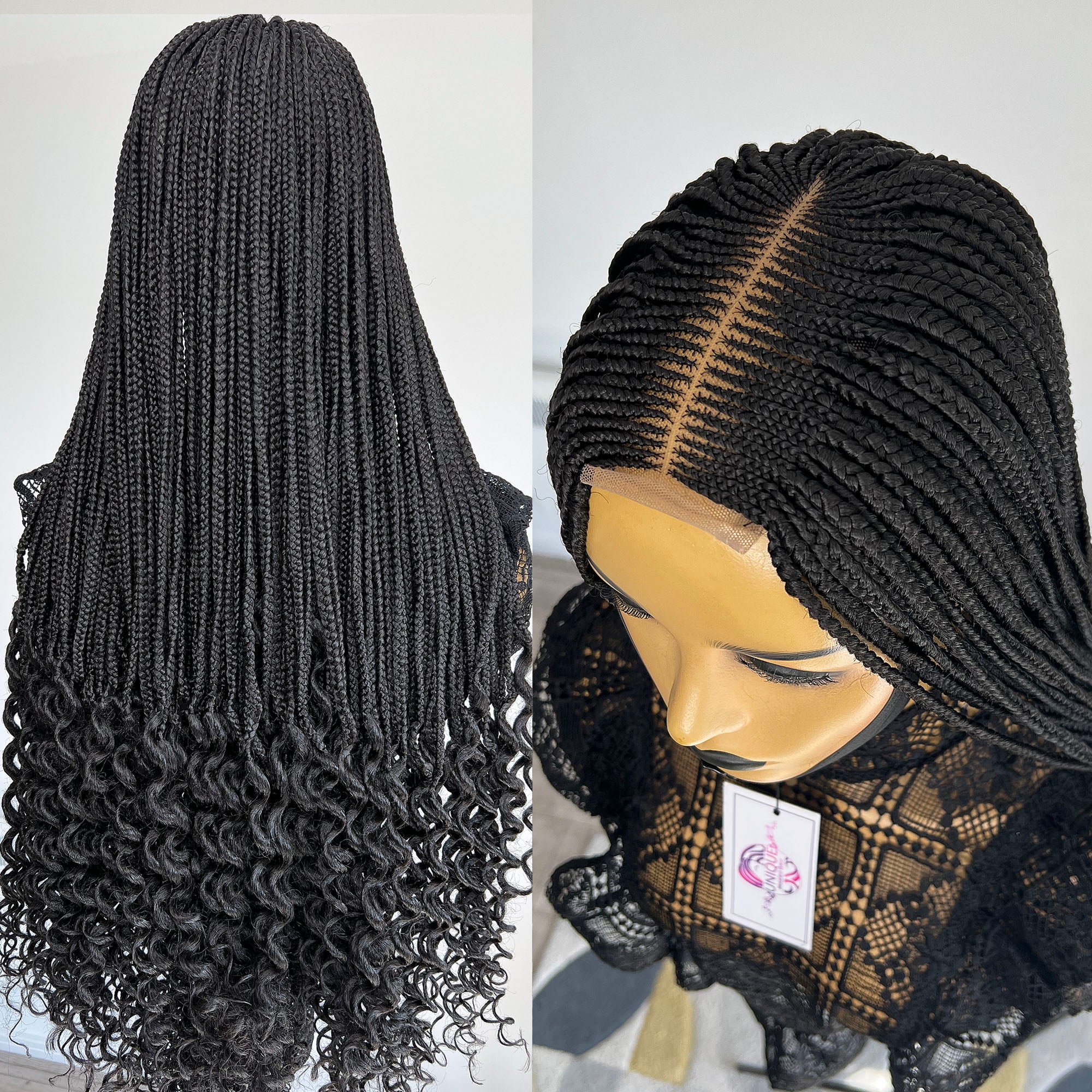 Tresses cornrow avec boucles - Dorah