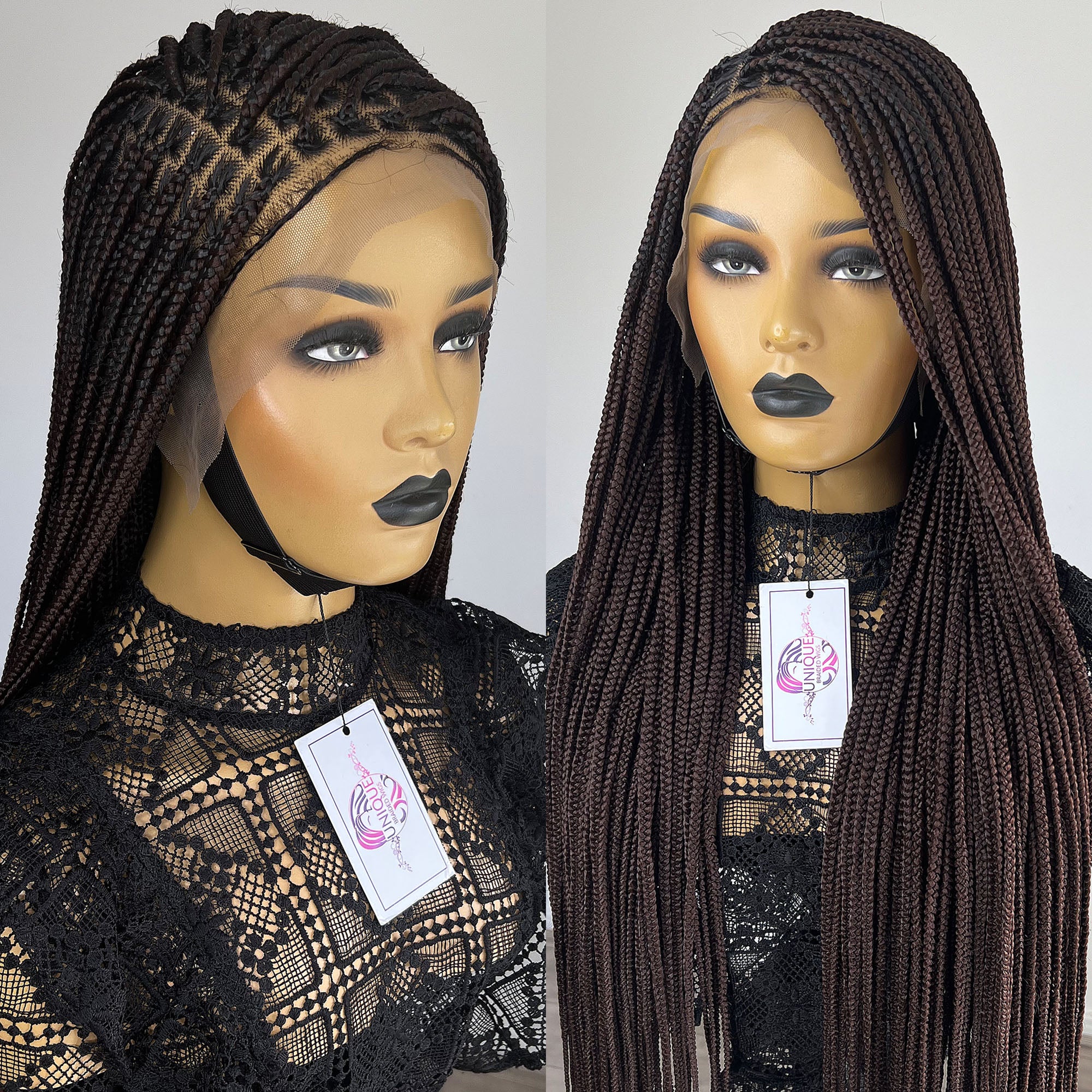 Unique Medium Knotless Braid Wig - #33