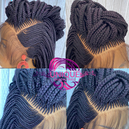 Lace Front Cornrow Braided Wig - Bria - UniqueBraidedWigs