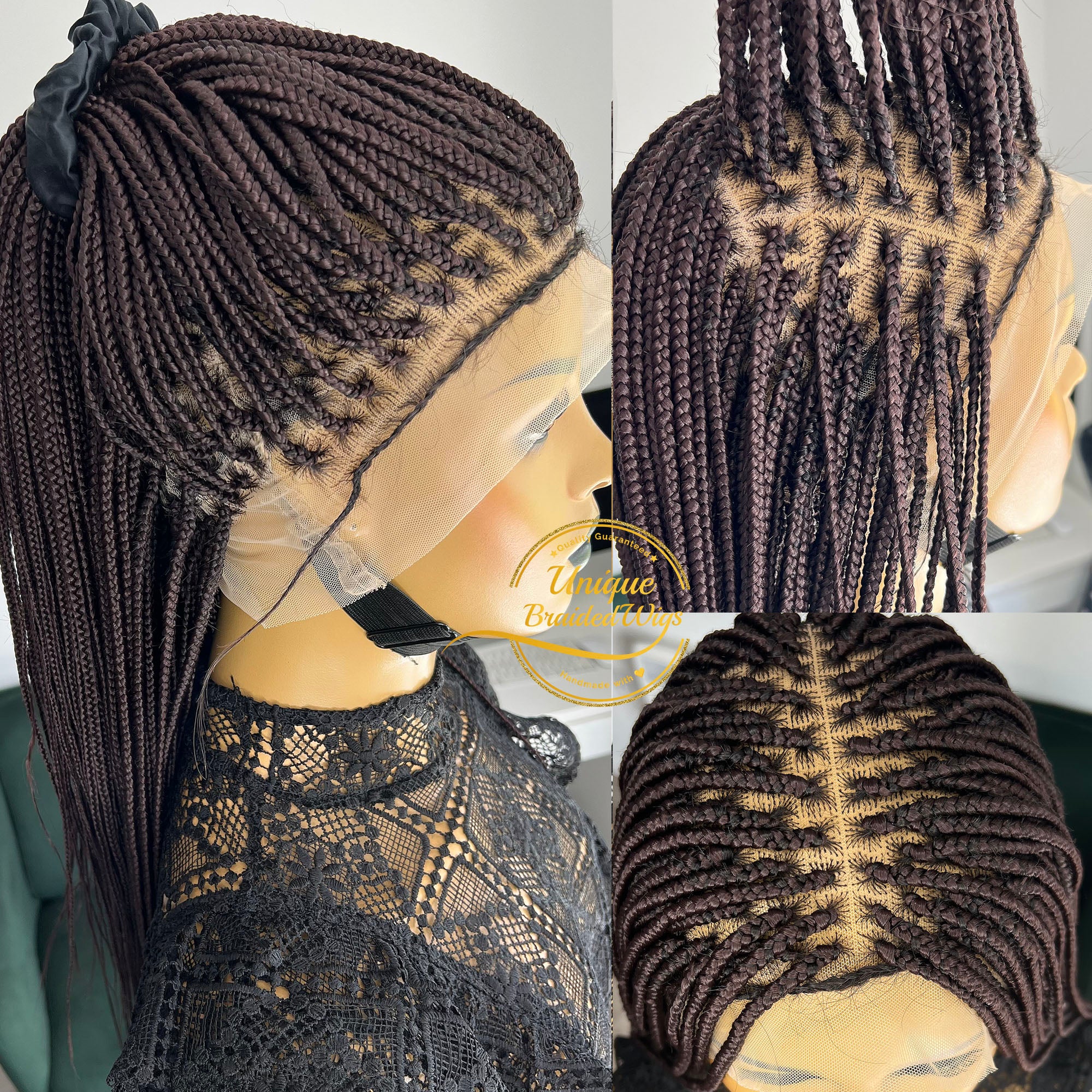Box Braided Wigs Knotless Cornrow Braids Synthetic Black - Temu