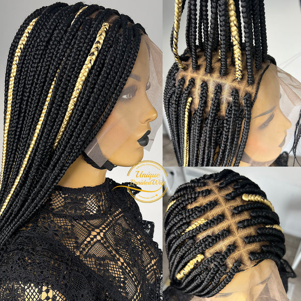 Cornrow all back wig, Bohemian braids, boho braids,Braided wig, knotles -  Afrikrea