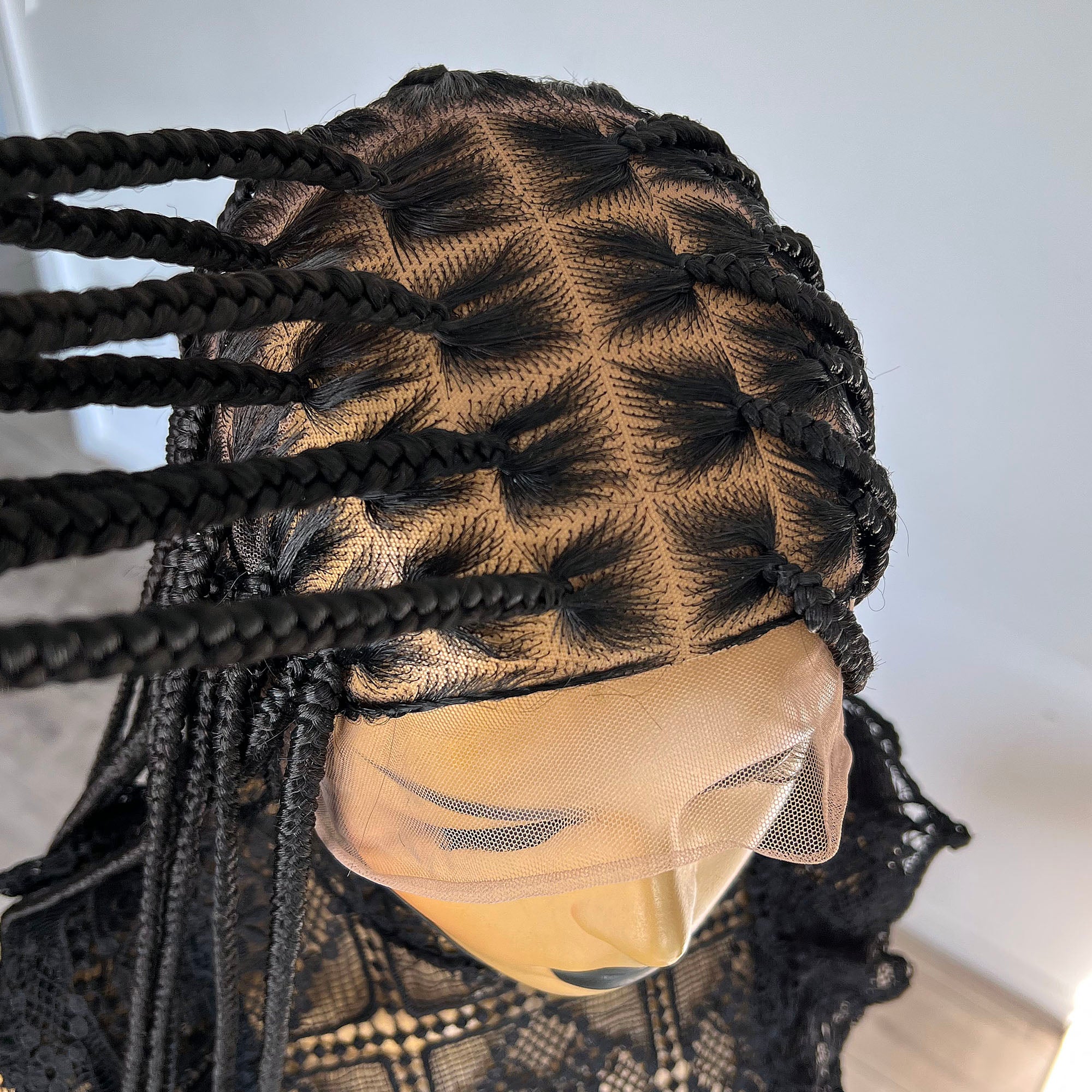 Unique Full Lace Medium Knotless Braid Wig - #1b - UniqueBraidedWigs