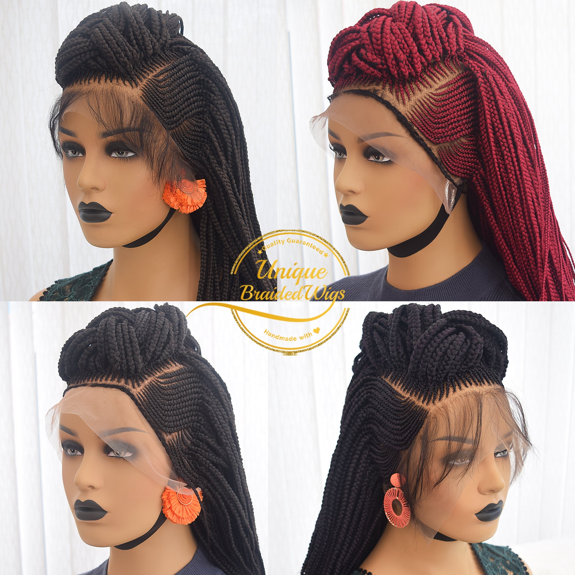 Lexqui 13X6X4 Inch Lace Front Knotless Box Braided Wigs with Boho