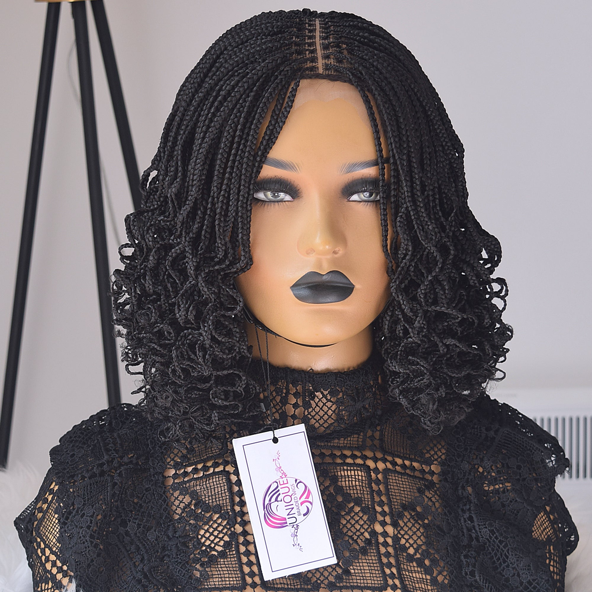 Knotless Box Braids with Curls - Maria - UniqueBraidedWigs