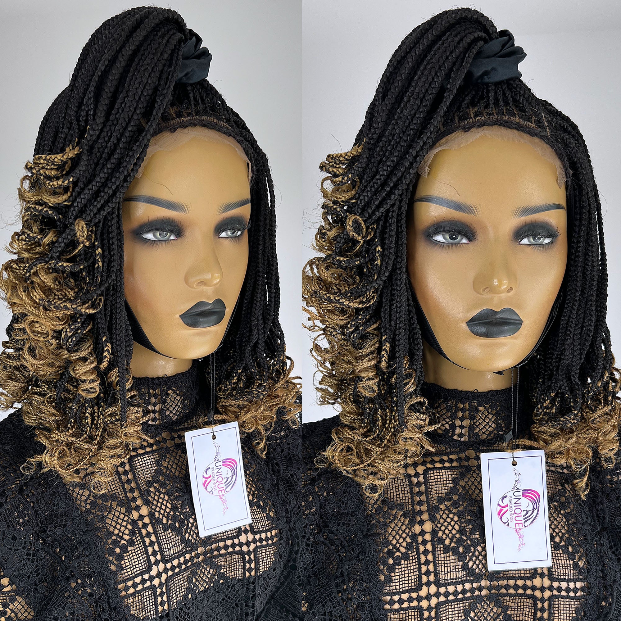 Ombre Tips Knotless Box Braid Wig - Jess - UniqueBraidedWigs