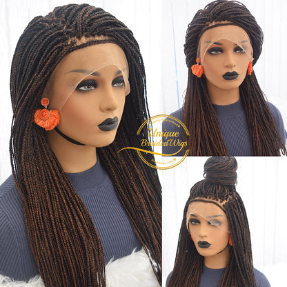 Full Lace Box Braids Wig - Ebony - UniqueBraidedWigs