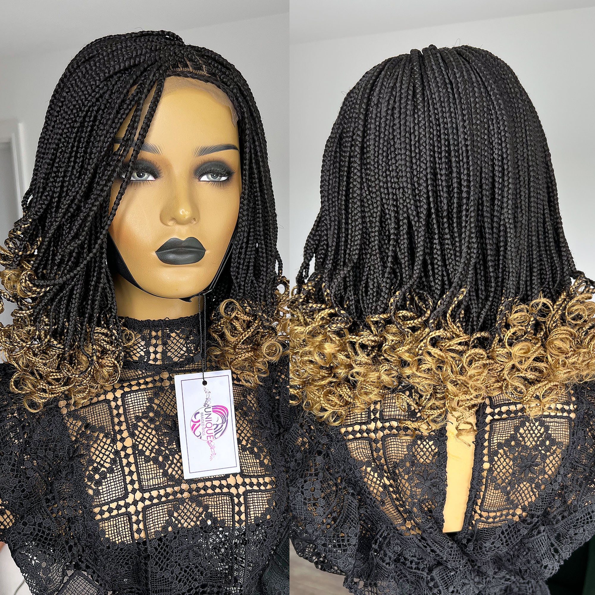 13x6 Lace front Knotless Goddess Braid Wig #1b (Synthetic)