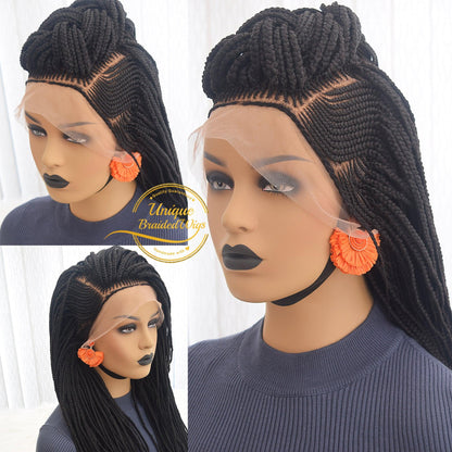Lace Front Cornrow Braided Wig - Bria - UniqueBraidedWigs