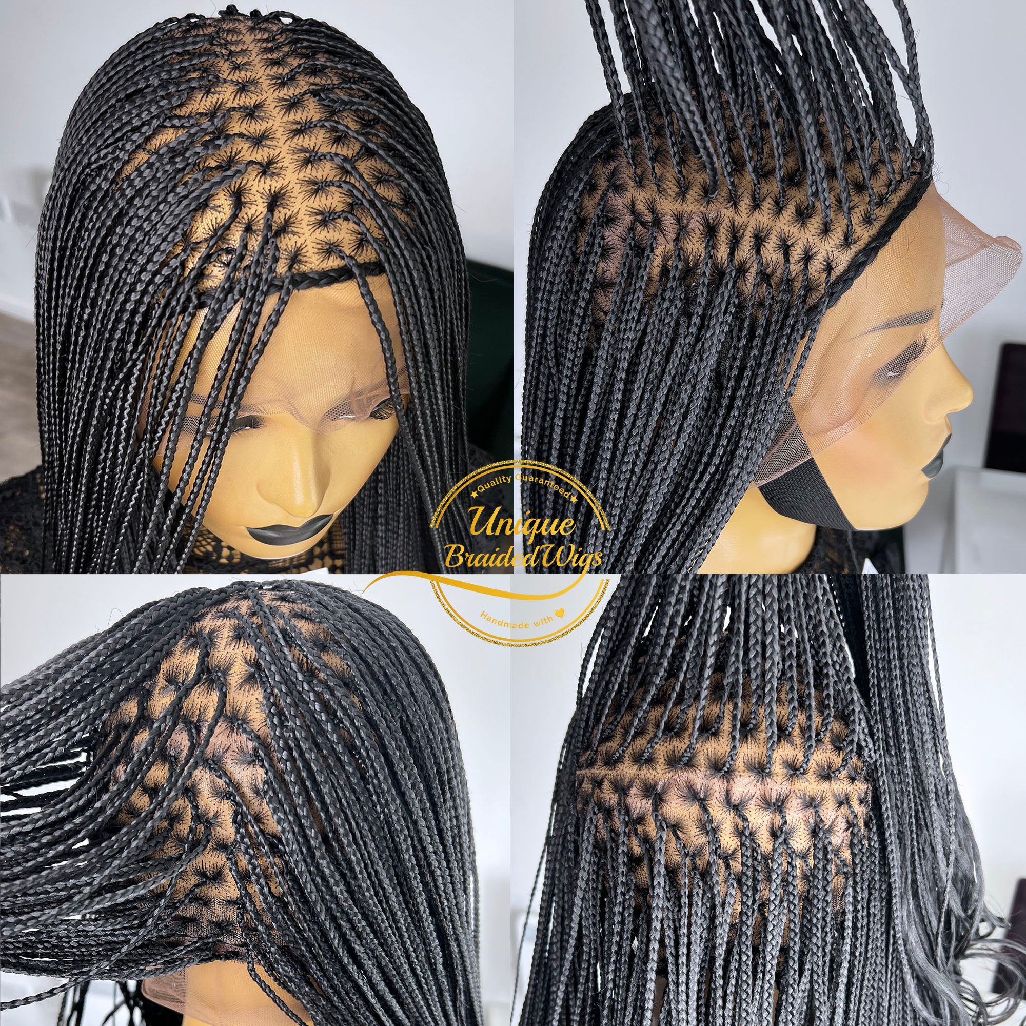 Braidedwig, Knotless Braids,braided Lace Wig for Black Women, Handmade Wig,  Teal Green Knotless Braids, Free Shipping, Full Lace Wig, Custom 