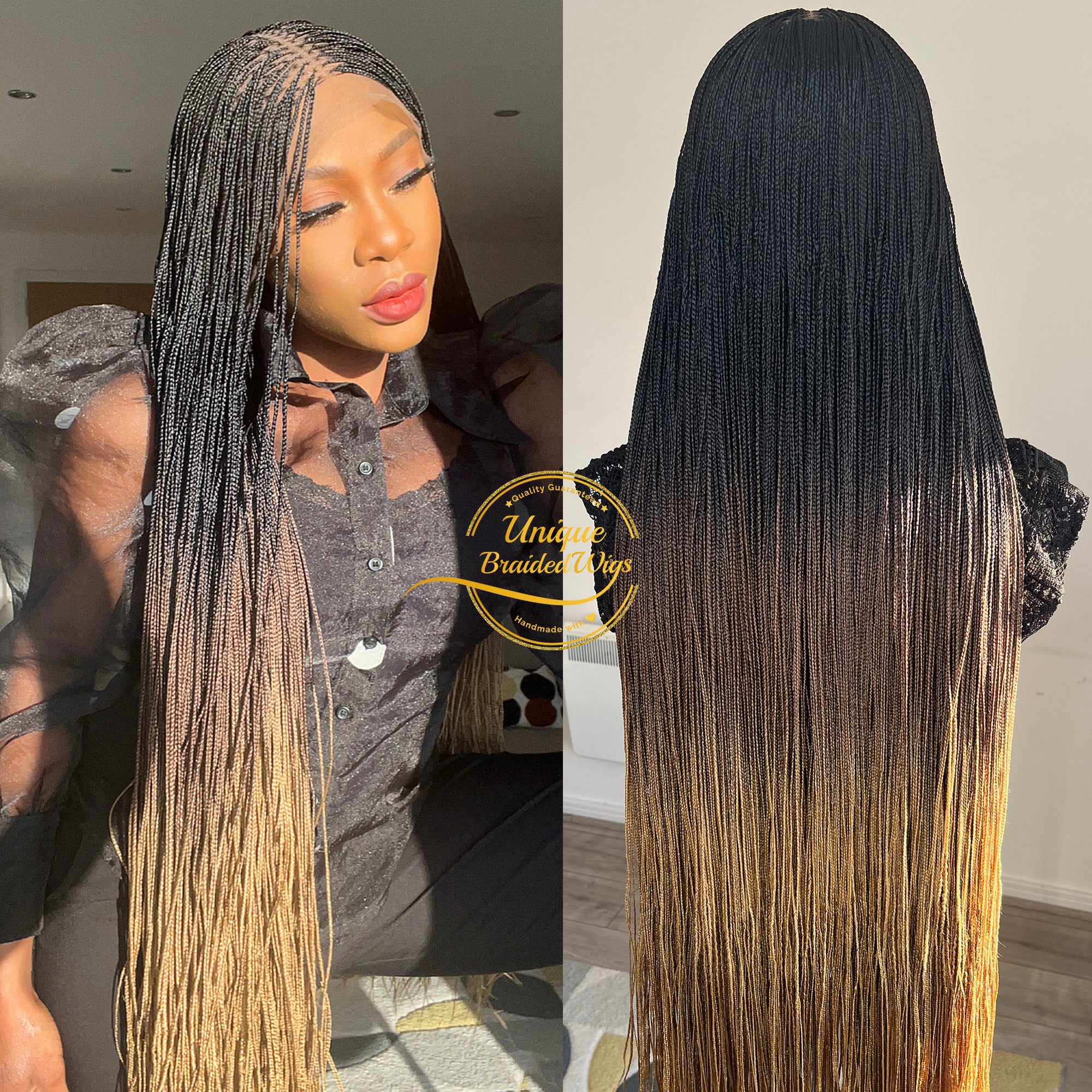 Ombre Micro Knotless Braids - Kels - UniqueBraidedWigs