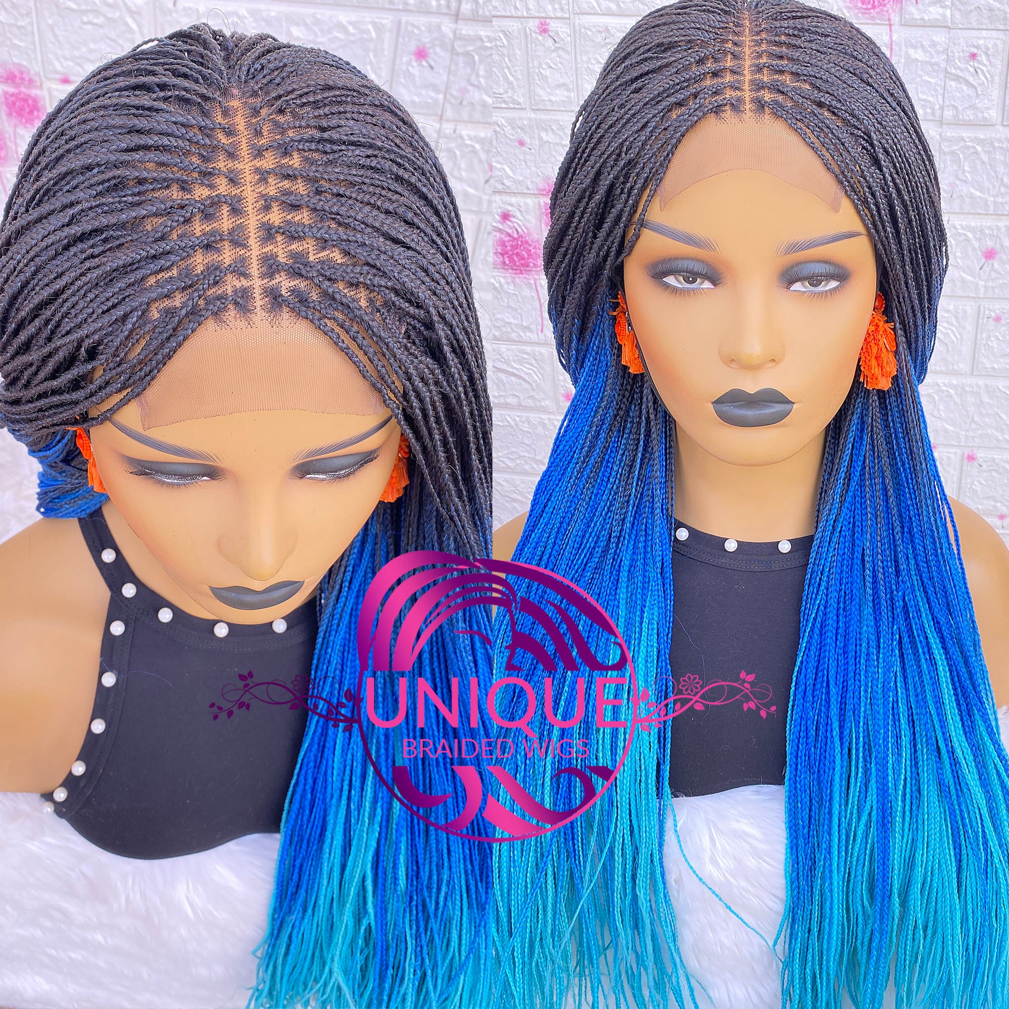 Ombre Tone Knotless Braided Wig - Ade - UniqueBraidedWigs