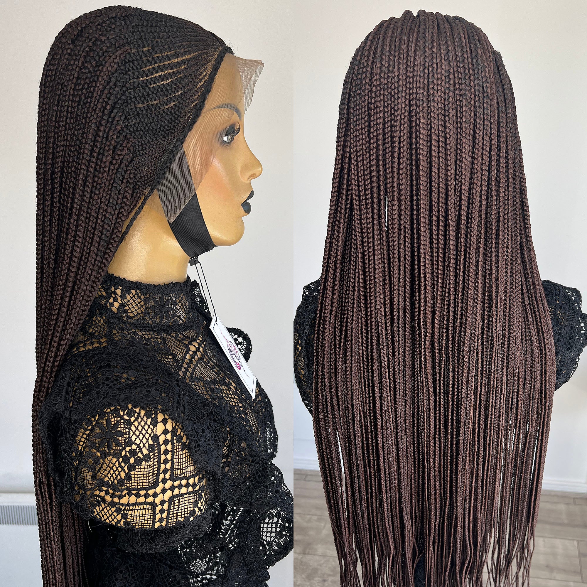 Lace Front Cornrow Braids Wig - Nedra - UniqueBraidedWigs