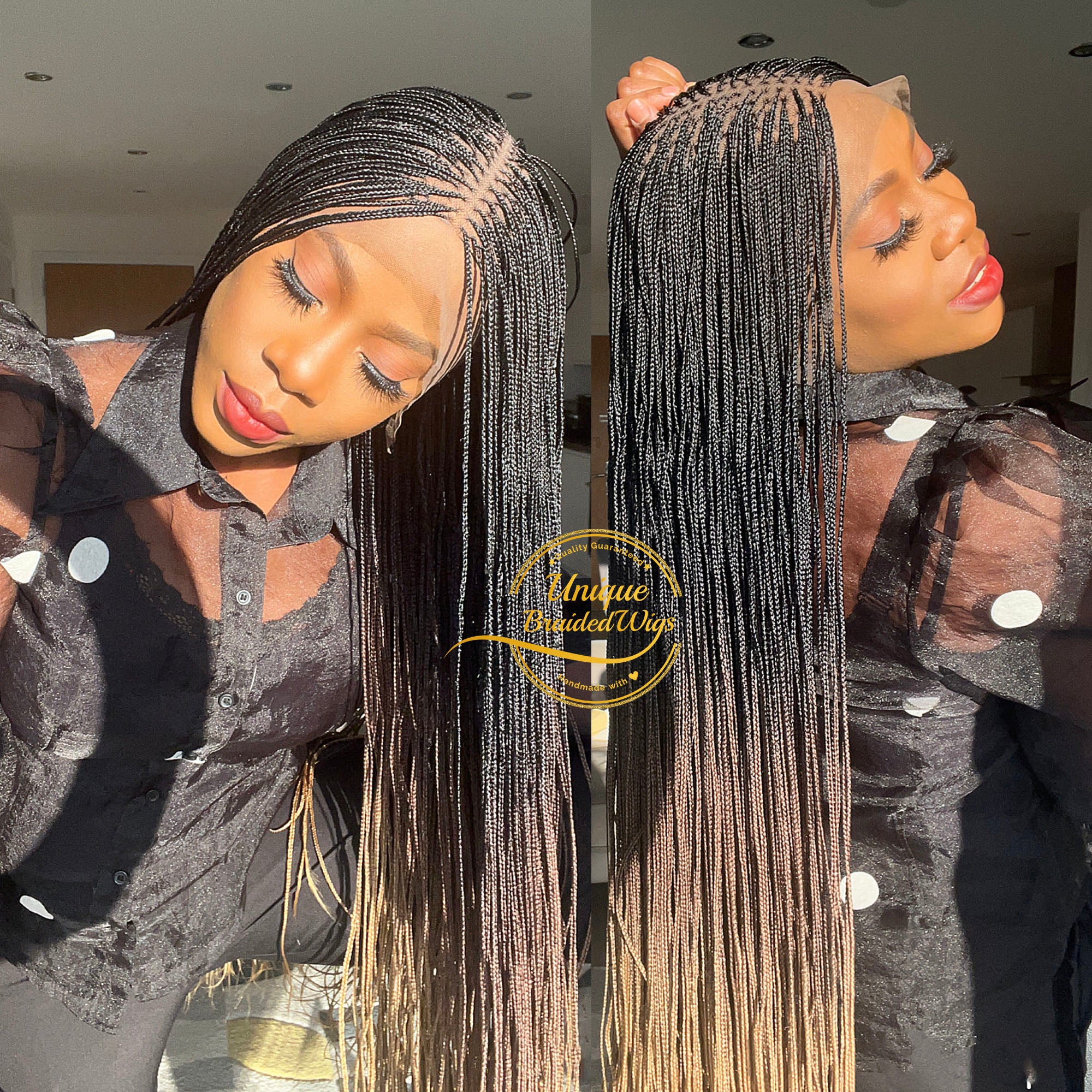 Ombre Micro Knotless Braids - Kels - UniqueBraidedWigs