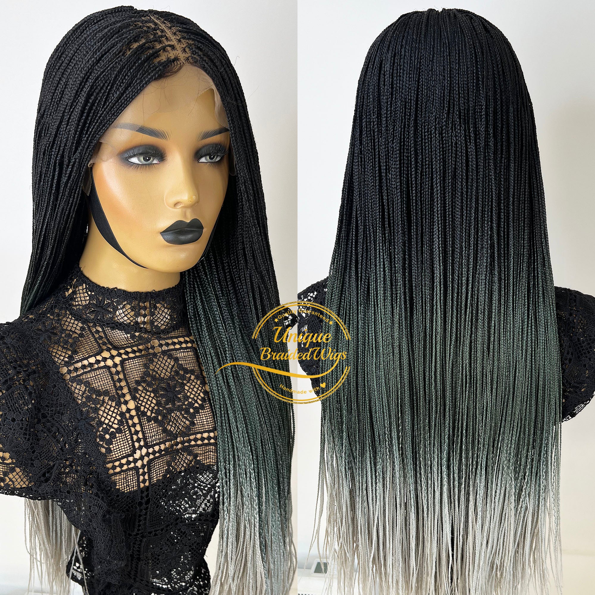 Ombre Tone Knotless Braided Wig - Ade - UniqueBraidedWigs