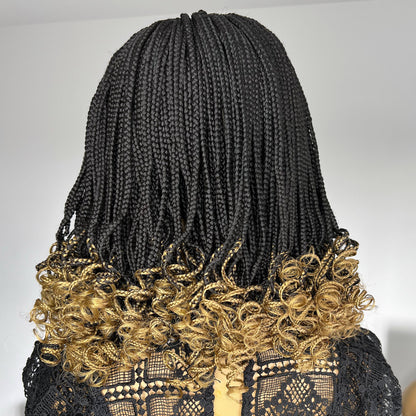 Ombre Tips Knotless Box Braid Wig - Jess - UniqueBraidedWigs